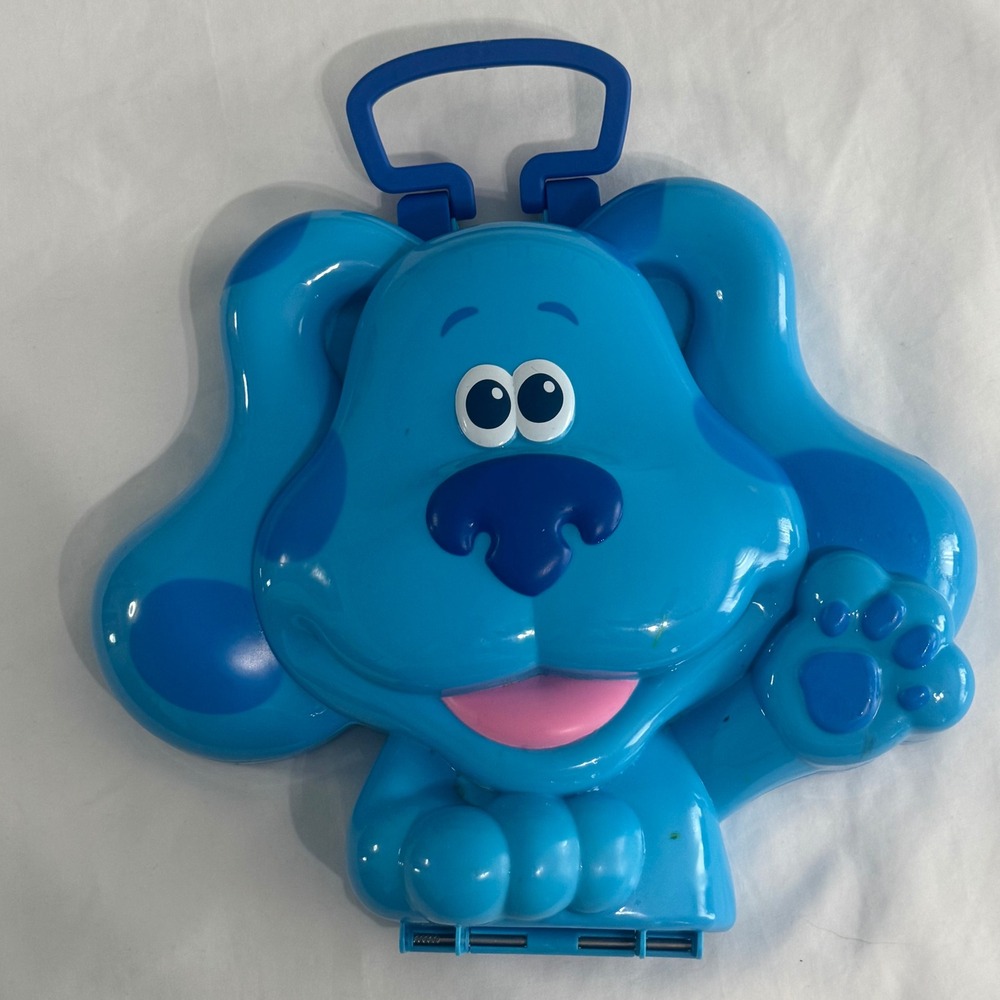 Blues Clues Take Along Plastic Carry Case Molded Dog Shaped Toy Nick Jr Y2K Kids